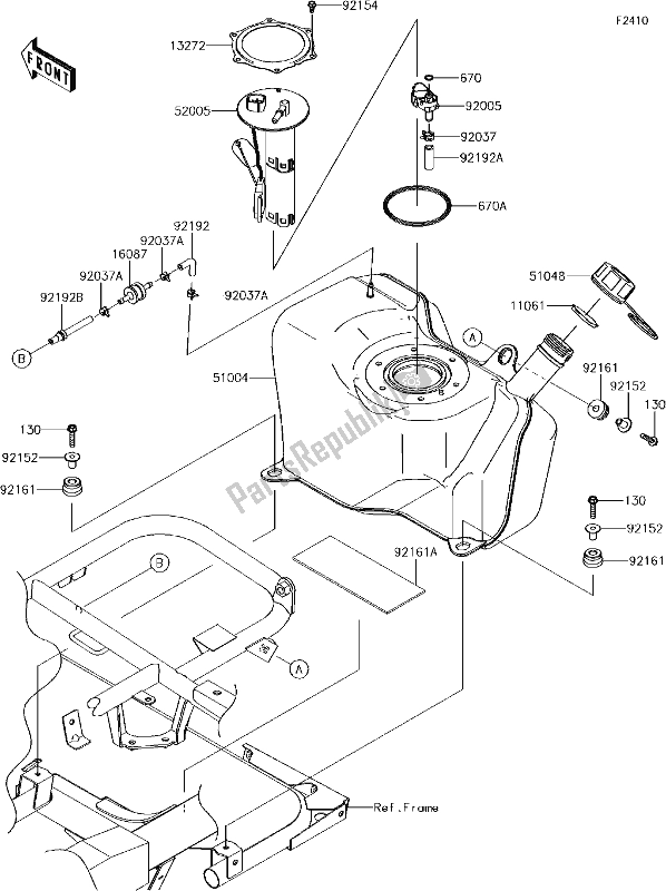 All parts for the 41 Fuel Tank of the Kawasaki KAF 400 Mule SX 2017