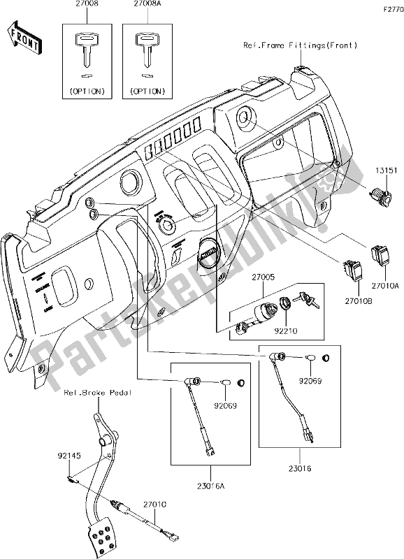 Toutes les pièces pour le 49 Ignition Switch du Kawasaki KAF 400 Mule SX 2017