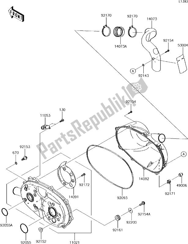 Tutte le parti per il 10 Converter Cover del Kawasaki KAF 400 Mule SX 2018