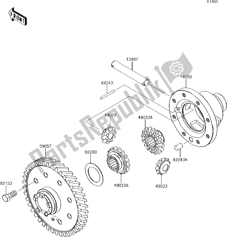 Tutte le parti per il 14 Differential del Kawasaki KAF 400 Mule SX 2018