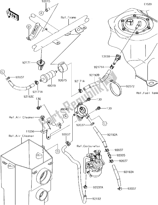 Alle onderdelen voor de 15 Fuel Pump van de Kawasaki KAF 400 Mule SX 2018