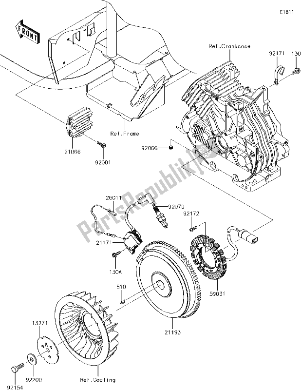 Tutte le parti per il 18 Generator/ignition Coil del Kawasaki KAF 400 Mule SX 2018