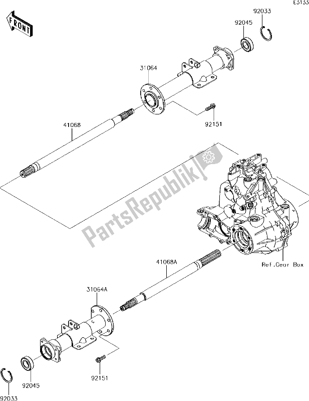 Tutte le parti per il 21 Rear Axle del Kawasaki KAF 400 Mule SX 2018