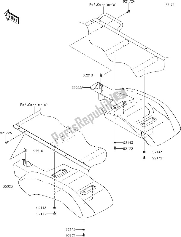 Tutte le parti per il 31 Rear Fender(s) del Kawasaki KAF 400 Mule SX 2018