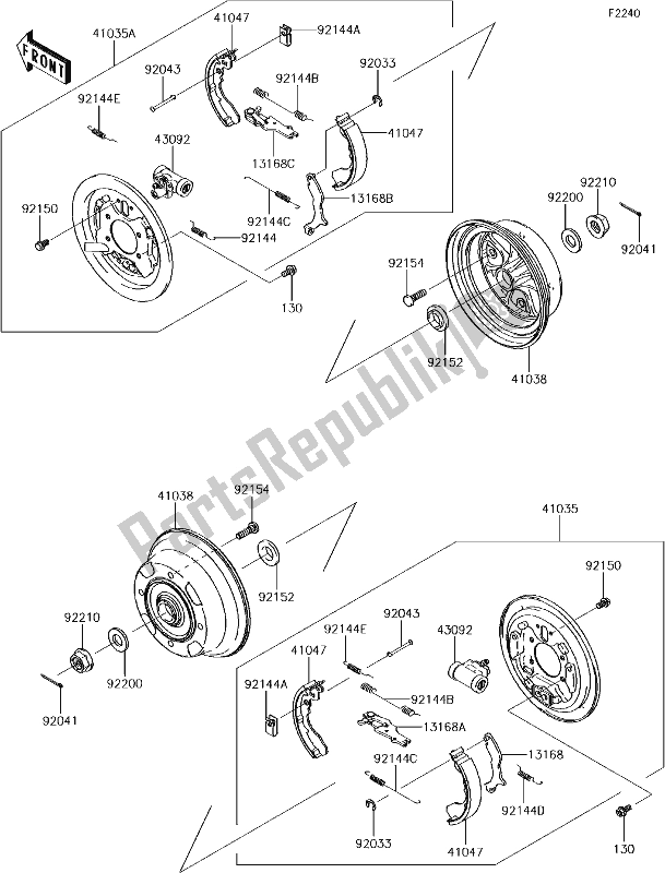 Tutte le parti per il 34 Rear Hub del Kawasaki KAF 400 Mule SX 2018