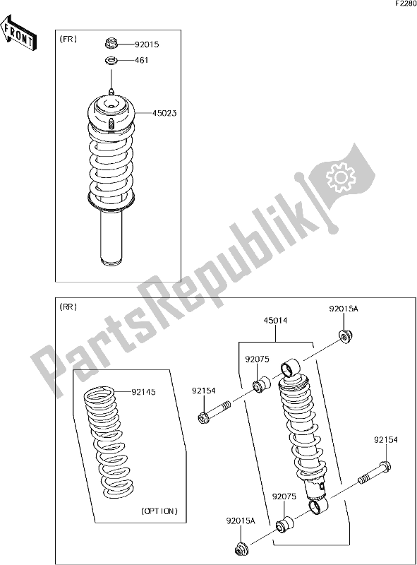 Tutte le parti per il 39 Shock Absorber(s) del Kawasaki KAF 400 Mule SX 2018