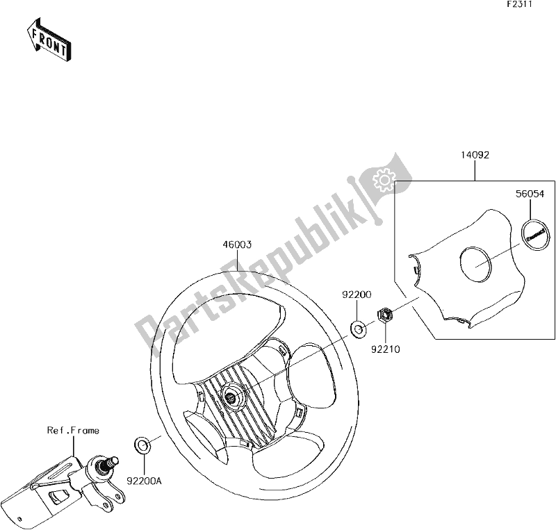 Tutte le parti per il 40 Steering Wheel del Kawasaki KAF 400 Mule SX 2018