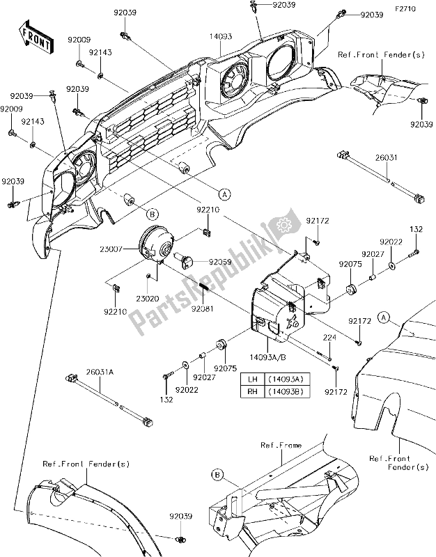 All parts for the 46 Headlight(s) of the Kawasaki KAF 400 Mule SX 2018