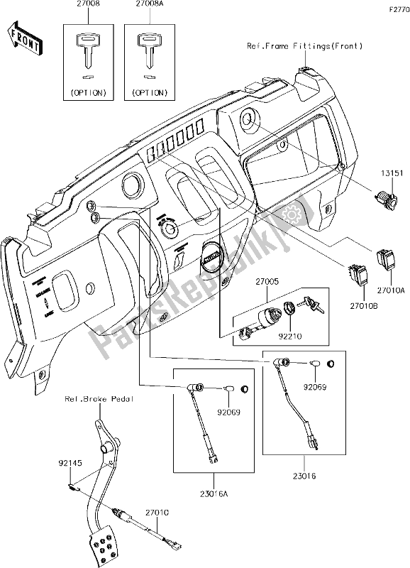 Tutte le parti per il 49 Ignition Switch del Kawasaki KAF 400 Mule SX 2018