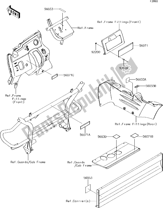 All parts for the 52 Labels of the Kawasaki KAF 400 Mule SX 2018