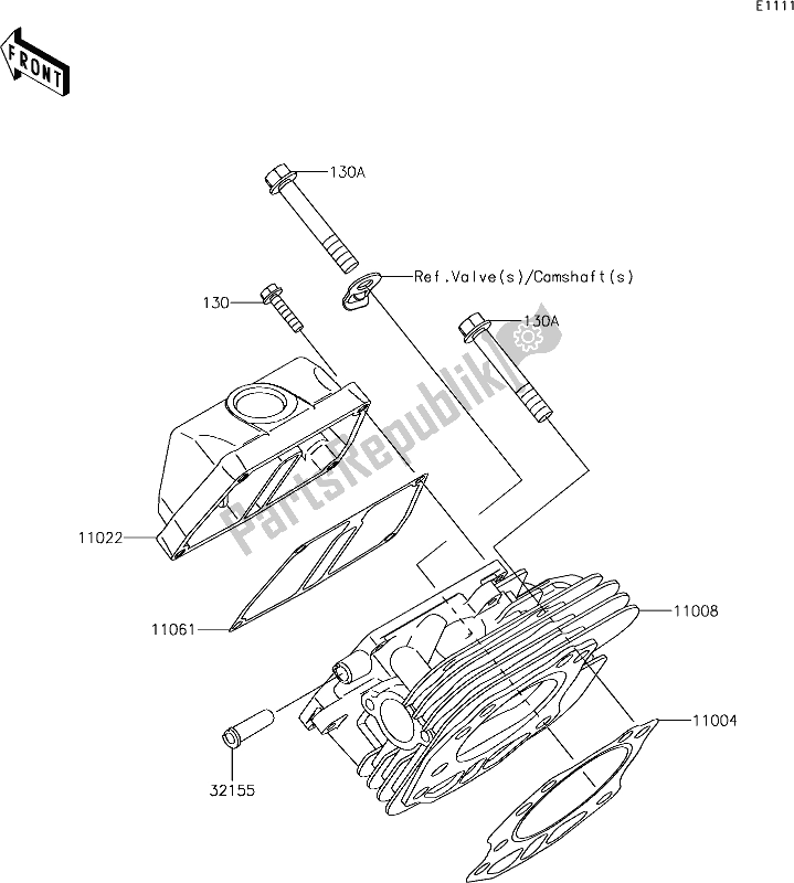 Wszystkie części do 1 Cylinder Head Kawasaki KAF 400 Mule SX 2019