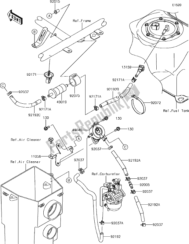 Tutte le parti per il 16 Fuel Pump del Kawasaki KAF 400 Mule SX 2019