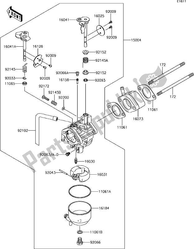 Todas as partes de 17 Carburetor do Kawasaki KAF 400 Mule SX 2019