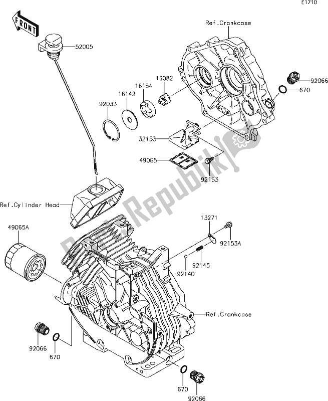 Wszystkie części do 18 Oil Pump Kawasaki KAF 400 Mule SX 2019