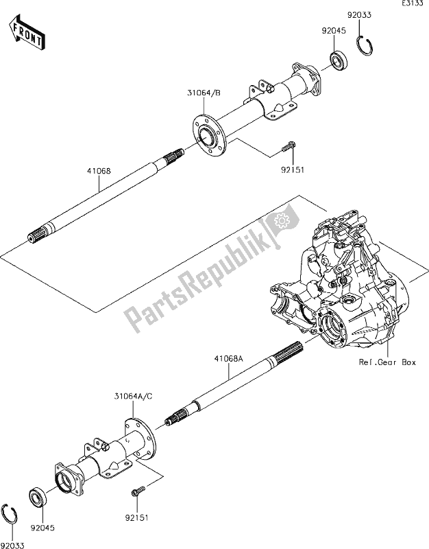 Todas las partes para 22 Rear Axle de Kawasaki KAF 400 Mule SX 2019