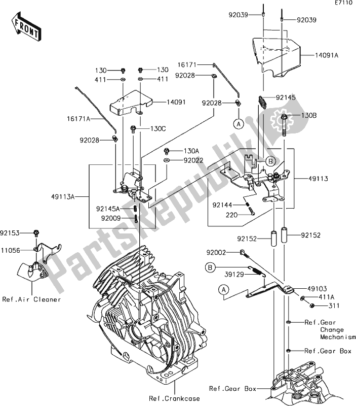 Toutes les pièces pour le 23 Control du Kawasaki KAF 400 Mule SX 2019