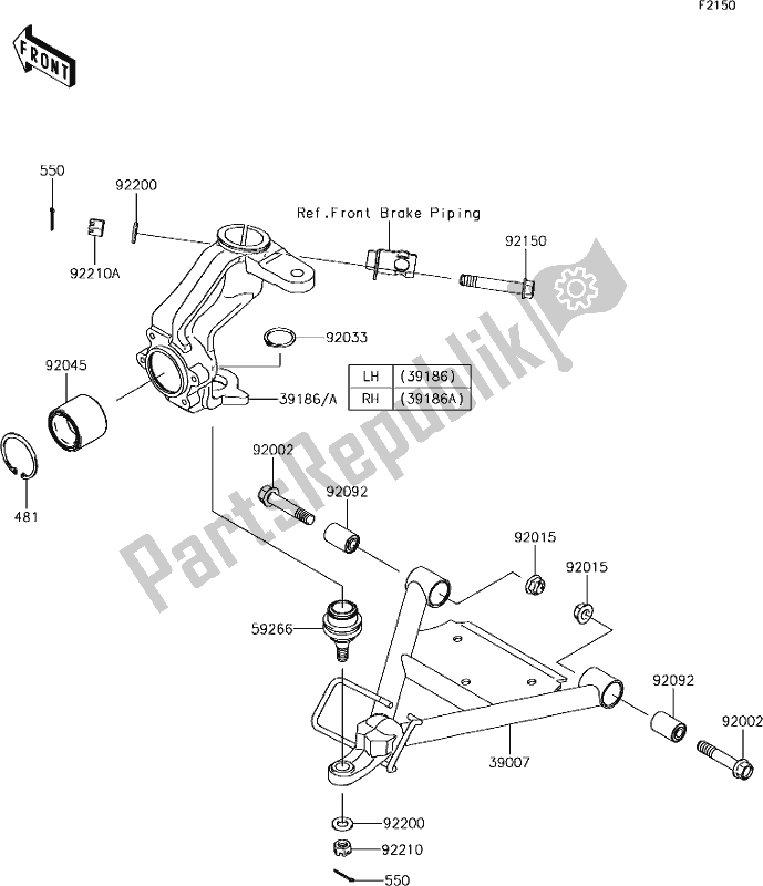 Todas as partes de 30 Suspension do Kawasaki KAF 400 Mule SX 2019