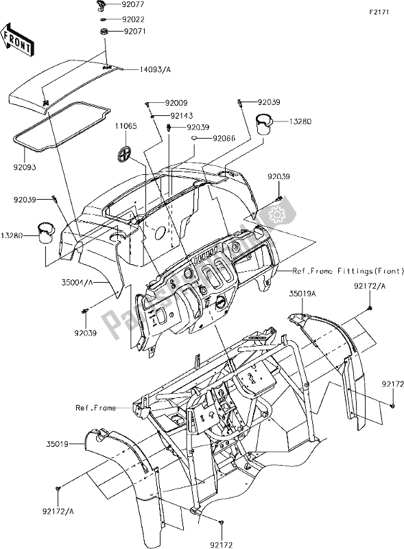 Wszystkie części do 31 Front Fender(s) Kawasaki KAF 400 Mule SX 2019