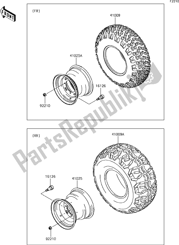 Alle onderdelen voor de 33 Tires van de Kawasaki KAF 400 Mule SX 2019