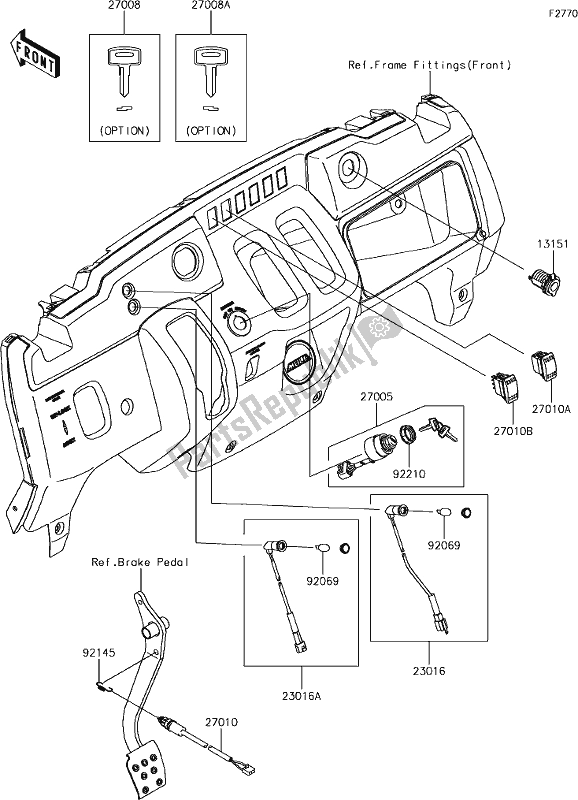 Toutes les pièces pour le 50 Ignition Switch du Kawasaki KAF 400 Mule SX 2019