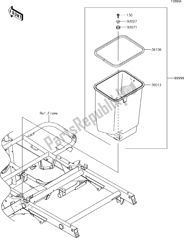 Alle onderdelen voor de 56 Optional Parts(frame) van de Kawasaki KAF 400 Mule SX 2019