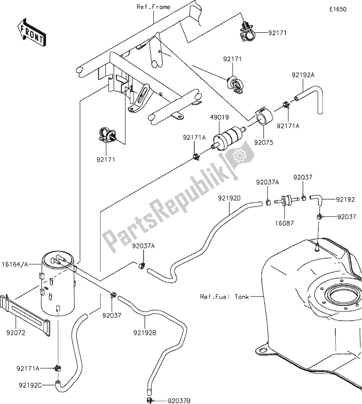 Todas las partes para 17 Fuel Evaporative System de Kawasaki KAF 400 Mule SX 2020