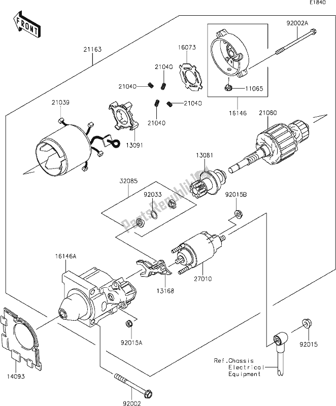 Wszystkie części do 20 Starter Motor Kawasaki KAF 400 Mule SX 2020