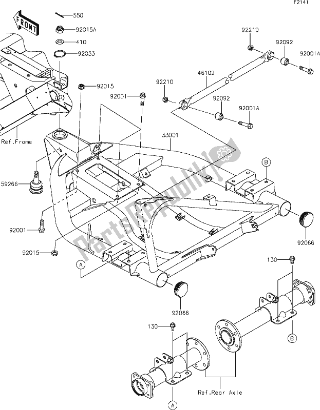 Todas las partes para 29 Swingarm de Kawasaki KAF 400 Mule SX 2020