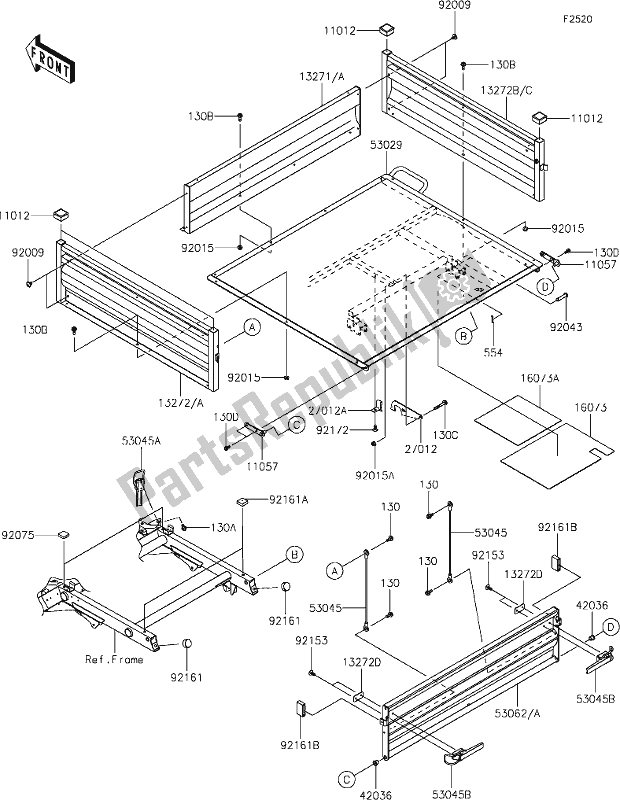 All parts for the 44 Carrier(s) of the Kawasaki KAF 400 Mule SX 2020