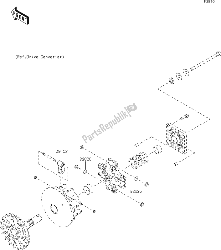 All parts for the 54 Optional Parts(engine) of the Kawasaki KAF 400 Mule SX 2020