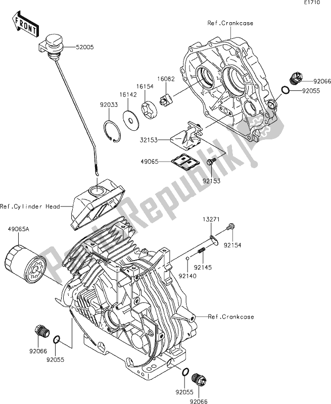 All parts for the 18 Oil Pump/oil Filter of the Kawasaki KAF 400 Mule SX 2021