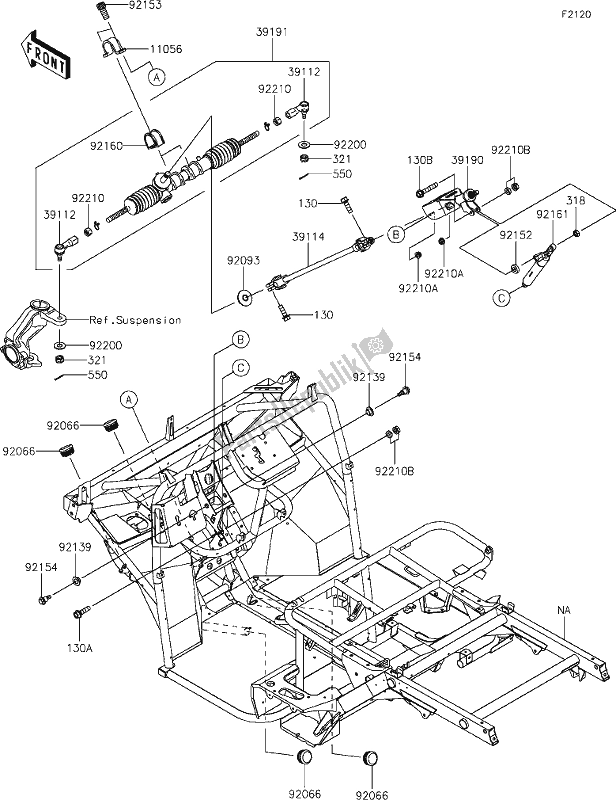 All parts for the 24 Frame of the Kawasaki KAF 400 Mule SX 2021