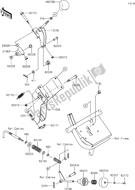 Alle onderdelen voor de 28 Shift Lever(s) van de Kawasaki KAF 400 Mule SX 2021