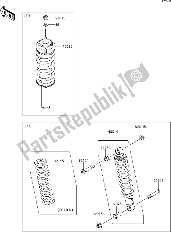 All parts for the 40 Shock Absorber(s) of the Kawasaki KAF 400 Mule SX 2021