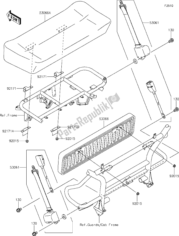 All parts for the 43 Seat of the Kawasaki KAF 400 Mule SX 2021