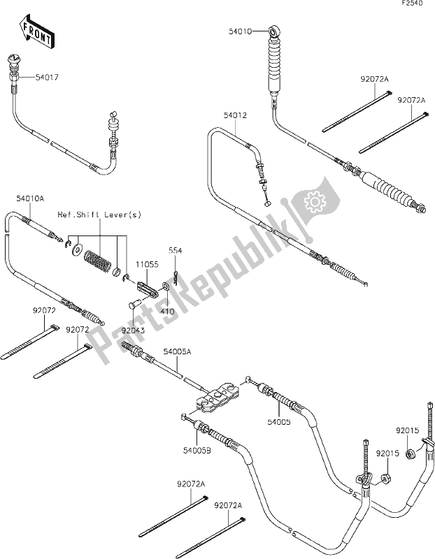 Alle onderdelen voor de 45 Cables van de Kawasaki KAF 400 Mule SX 2021