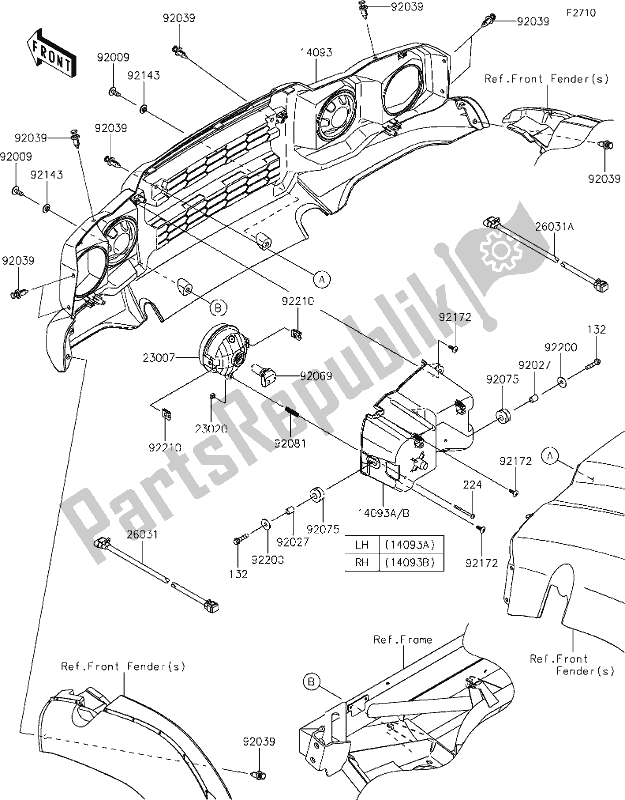 All parts for the 47 Headlight(s) of the Kawasaki KAF 400 Mule SX 2021