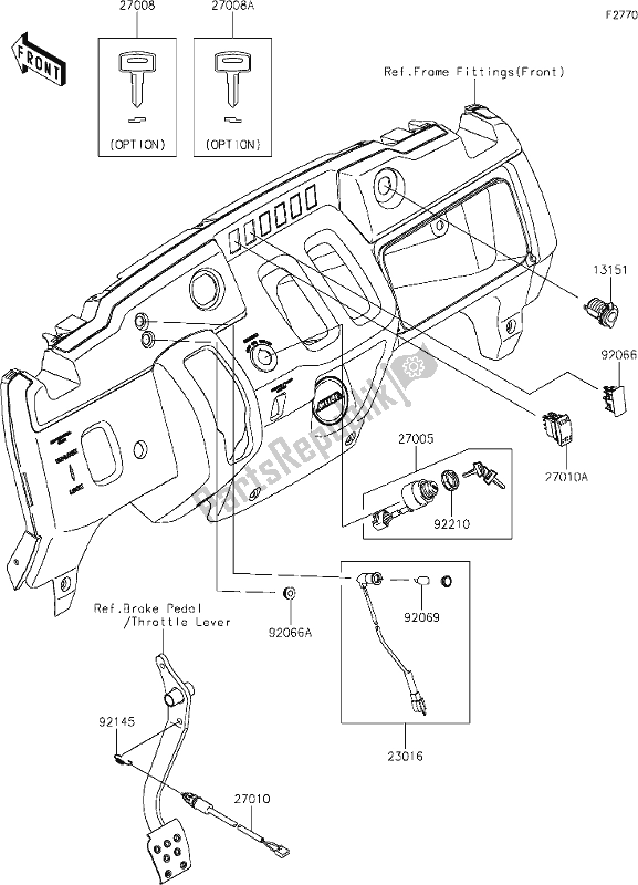 Toutes les pièces pour le 50 Ignition Switch du Kawasaki KAF 400 Mule SX 2021