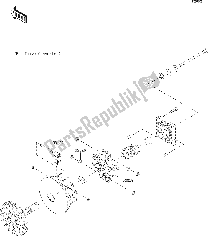 All parts for the 54 Optional Parts(engine) of the Kawasaki KAF 400 Mule SX 2021