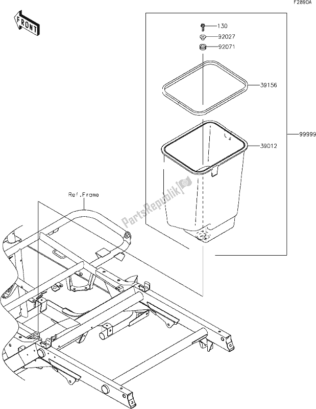 Alle onderdelen voor de 55 Optional Parts(frame) van de Kawasaki KAF 400 Mule SX 2021