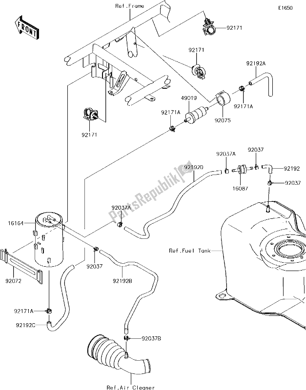 Todas las partes para 18 Fuel Evaporative System de Kawasaki KAF 400 Mule SX 4X4 XC 2017