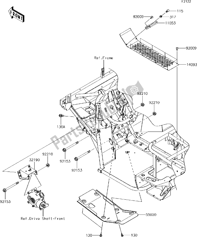 All parts for the 28 Engine Mount of the Kawasaki KAF 400 Mule SX 4X4 XC 2017