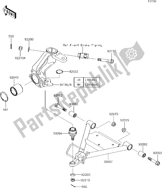 Todas as partes de 33 Suspension do Kawasaki KAF 400 Mule SX 4X4 XC 2017