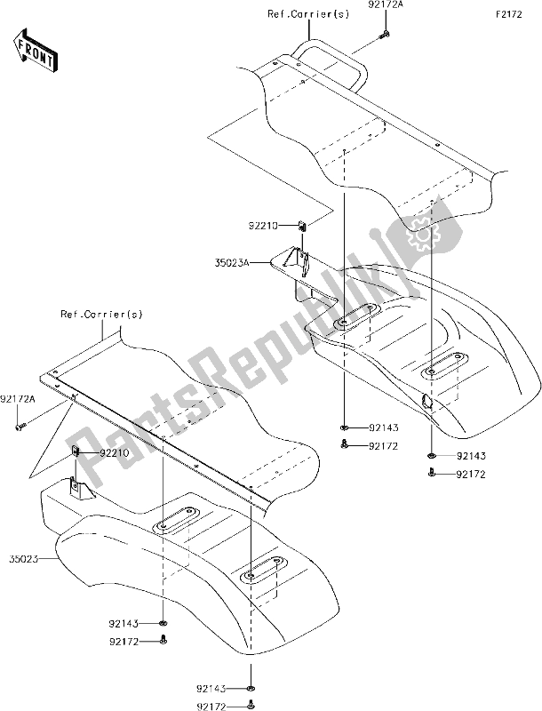 Wszystkie części do 35 Rear Fender(s) Kawasaki KAF 400 Mule SX 4X4 XC 2017