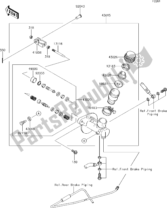 Toutes les pièces pour le 40 Master Cylinder du Kawasaki KAF 400 Mule SX 4X4 XC 2017