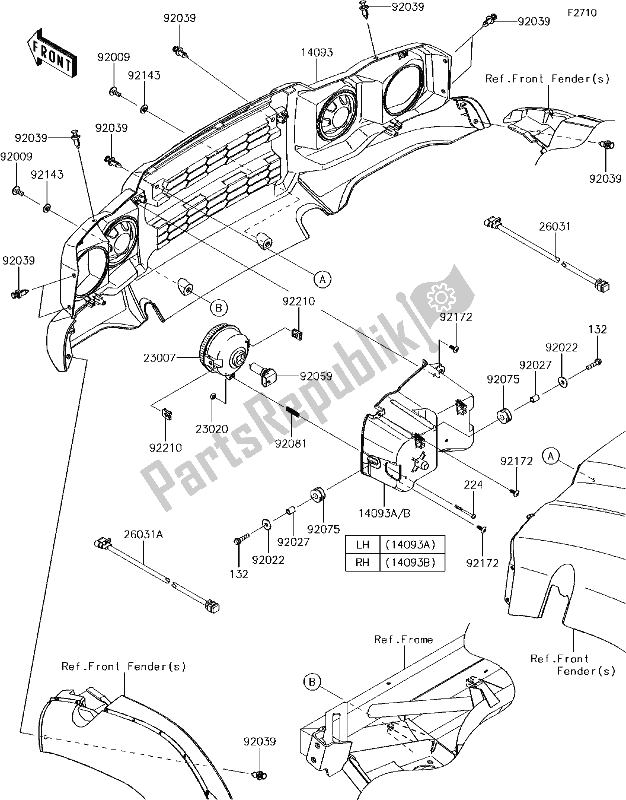 All parts for the 50 Headlight(s) of the Kawasaki KAF 400 Mule SX 4X4 XC 2017