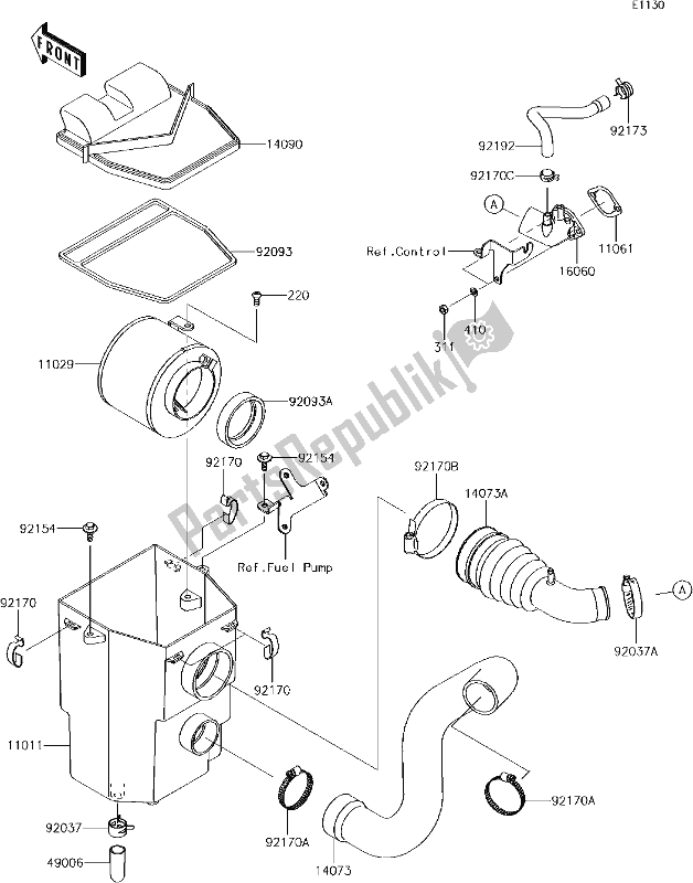 Alle onderdelen voor de 2 Air Cleaner(us) van de Kawasaki KAF 400 Mule SX 4X4 XC 2018