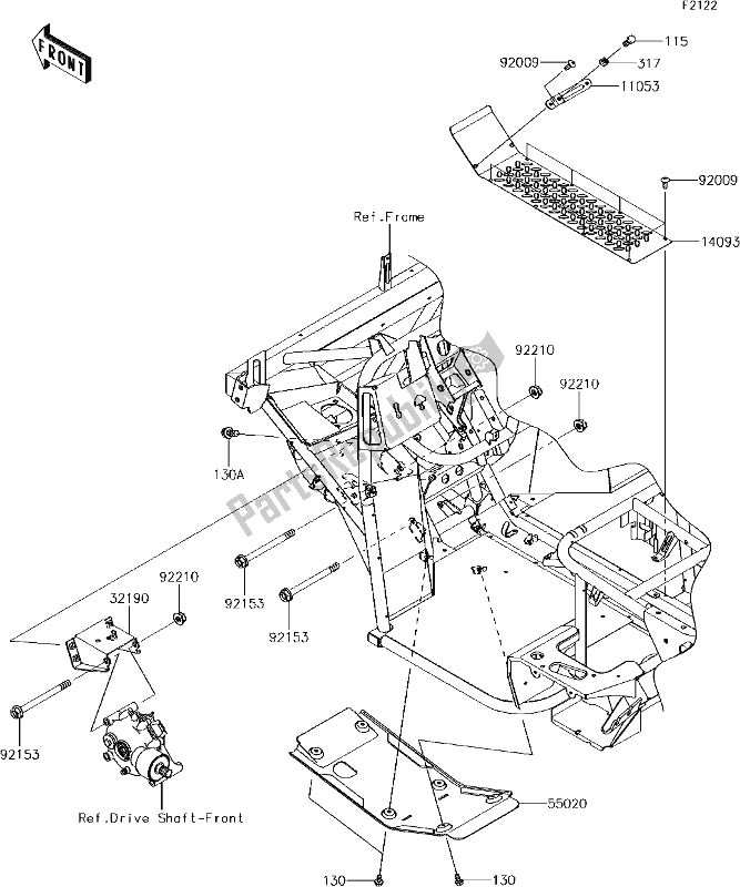 Tutte le parti per il 28 Engine Mount del Kawasaki KAF 400 Mule SX 4X4 XC 2018