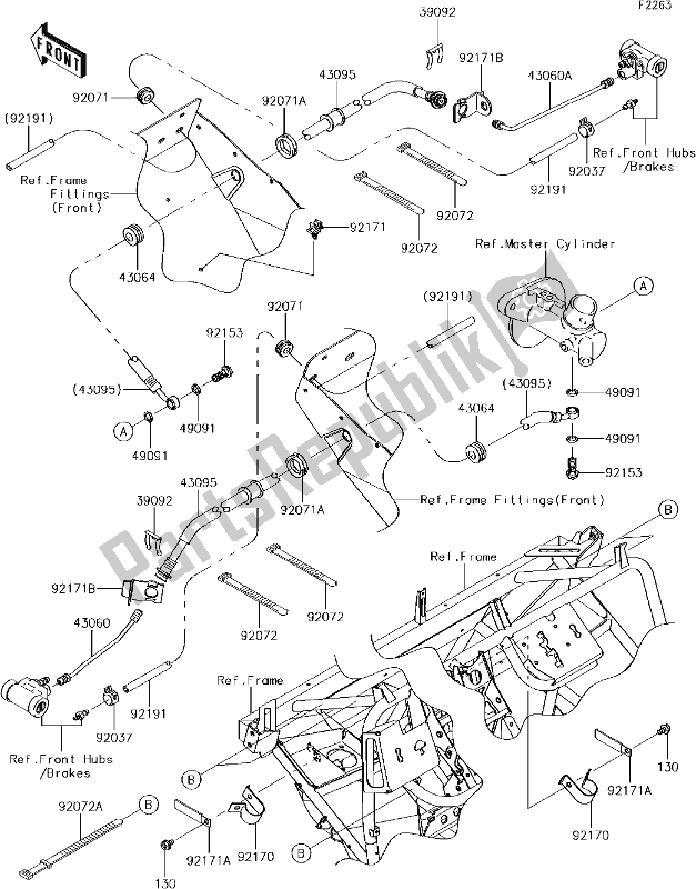 Wszystkie części do 41 Front Brake Piping Kawasaki KAF 400 Mule SX 4X4 XC 2018