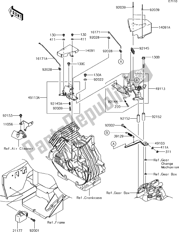 Tutte le parti per il 27 Control del Kawasaki KAF 400 Mule SX 4X4 XC 2019